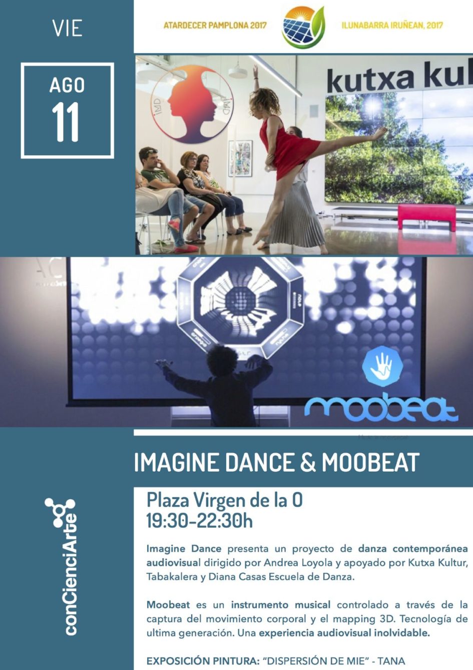 Cartel Imagine Dance en Atardecer Pamplona 2017